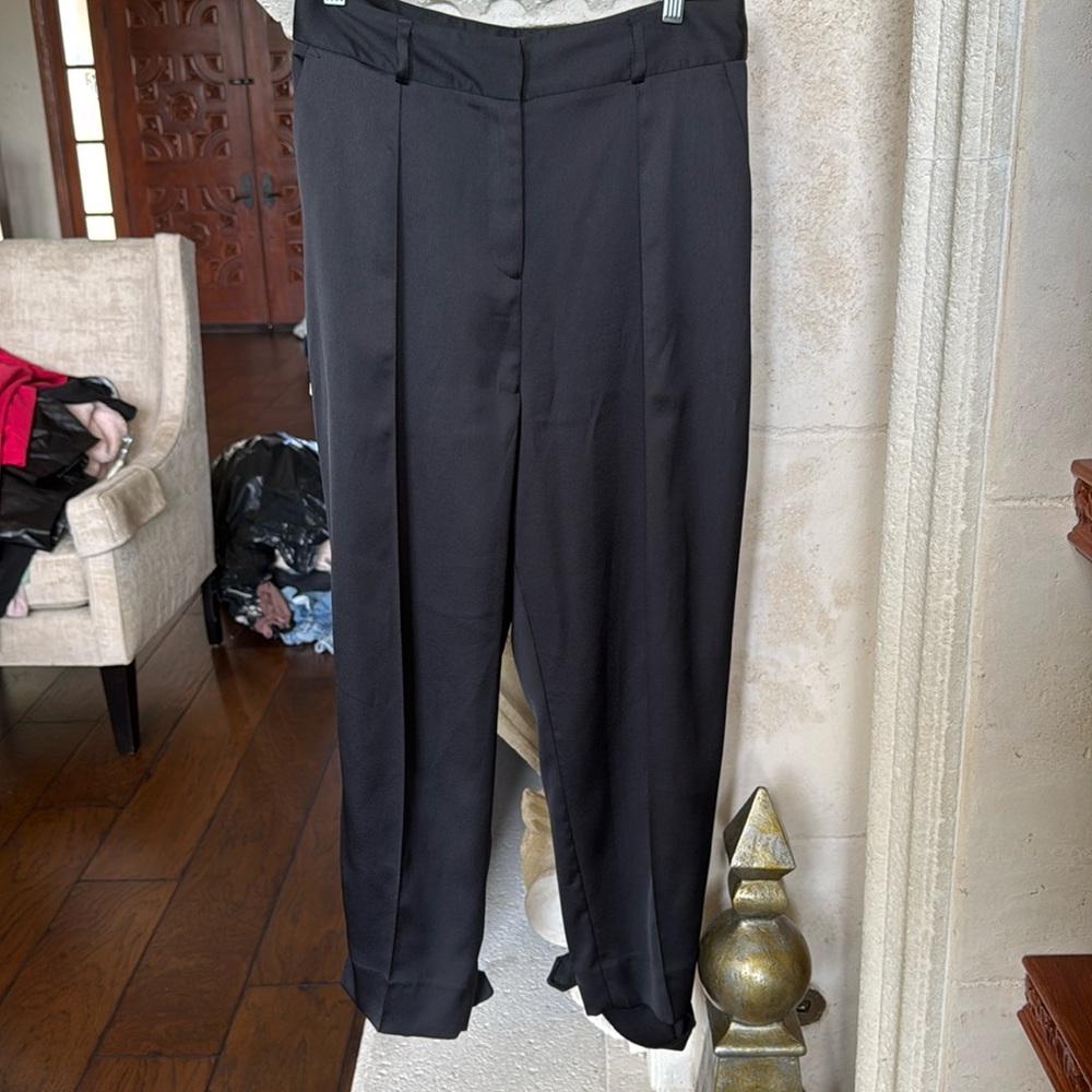 Topshop satin black pants size 8
